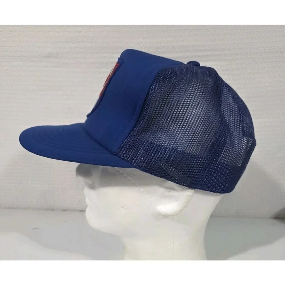 Vintage Canada Patch Trucker Hat Maple Leaf Blue Mesh Snapback